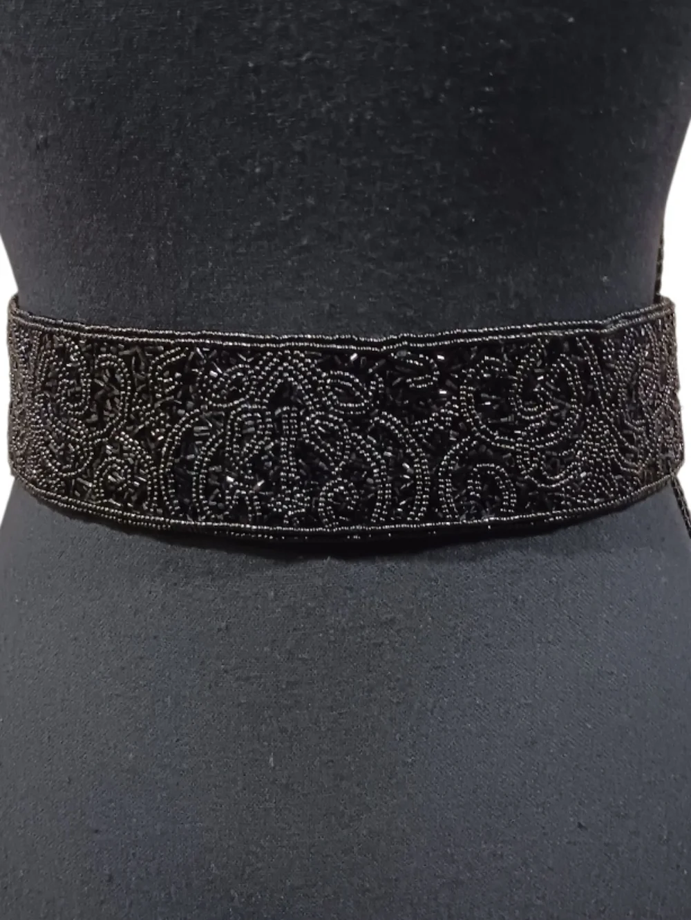 Vintage Talbots Beaded Wide Wrap Belt